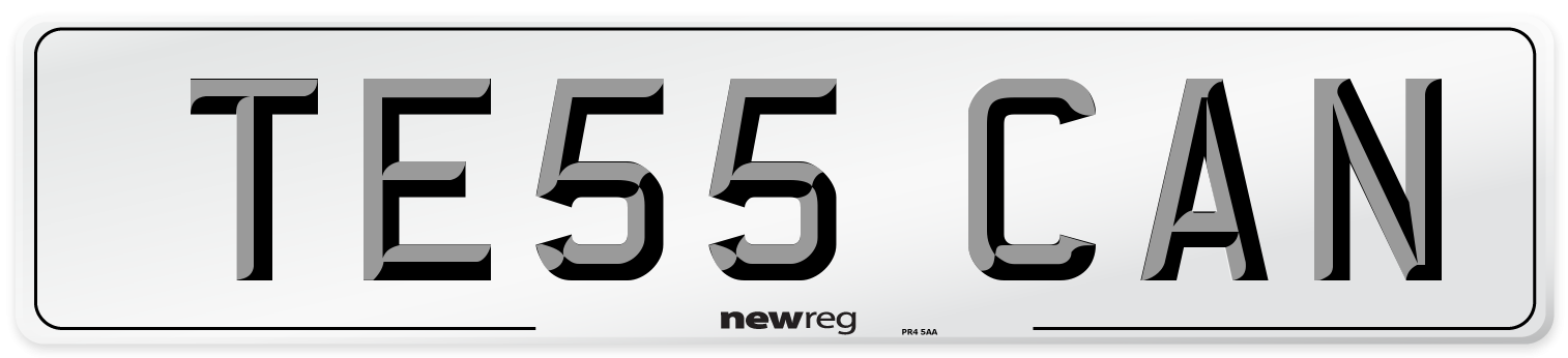 TE55 CAN Number Plate from New Reg